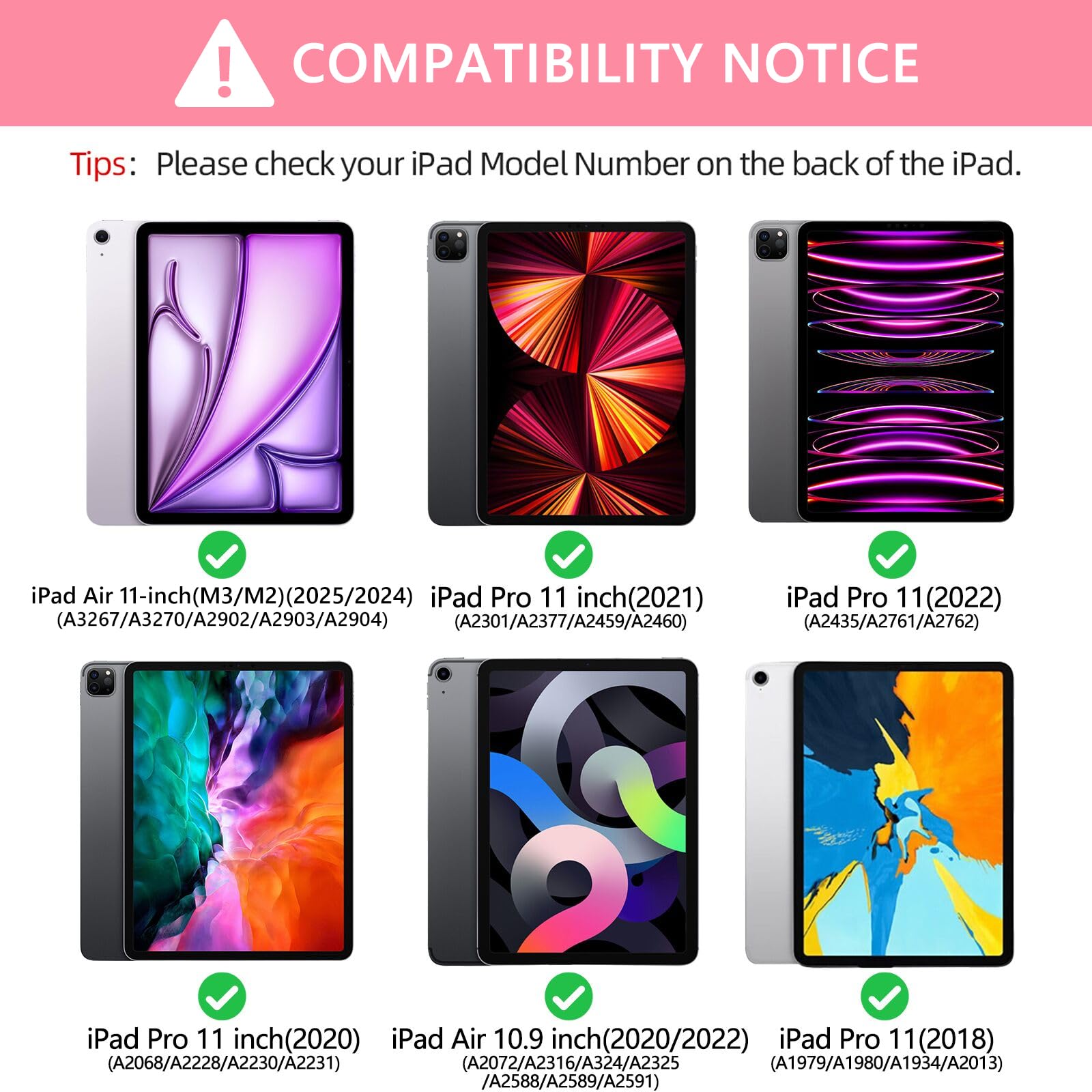 BAIBAO iPad Air 11 inch 2024 Keyboard Case with Detachable Bluetooth Keyboard and Pencil Holder for iPad Pro 11 inch 4th 3rd 2nd 1st Gen Pink - View 2 of 7