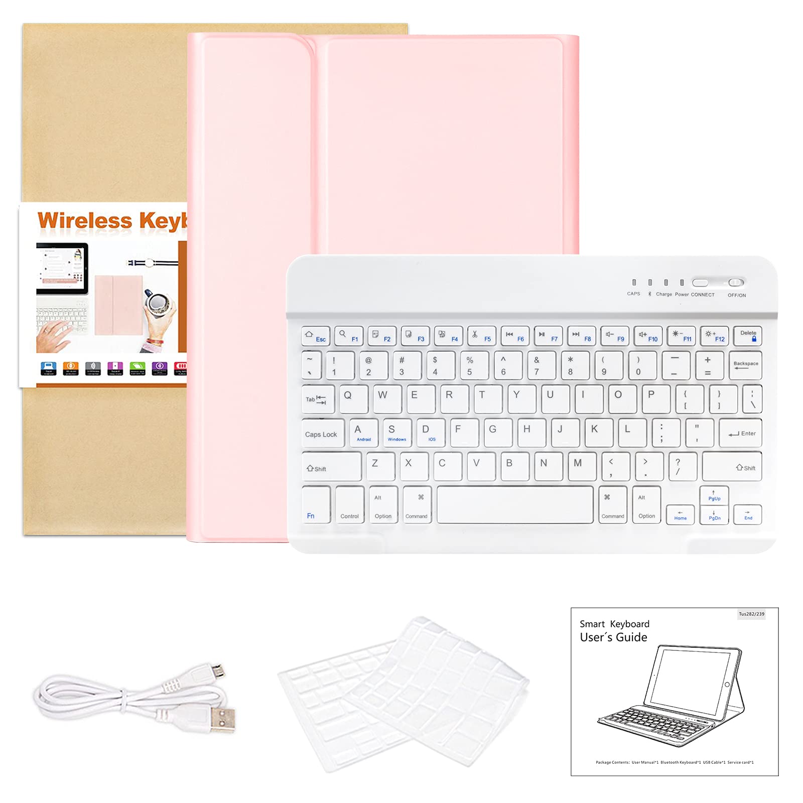 BAIBAO iPad Air 11 inch 2024 Keyboard Case with Detachable Bluetooth Keyboard and Pencil Holder for iPad Pro 11 inch 4th 3rd 2nd 1st Gen Pink - View 7 of 7