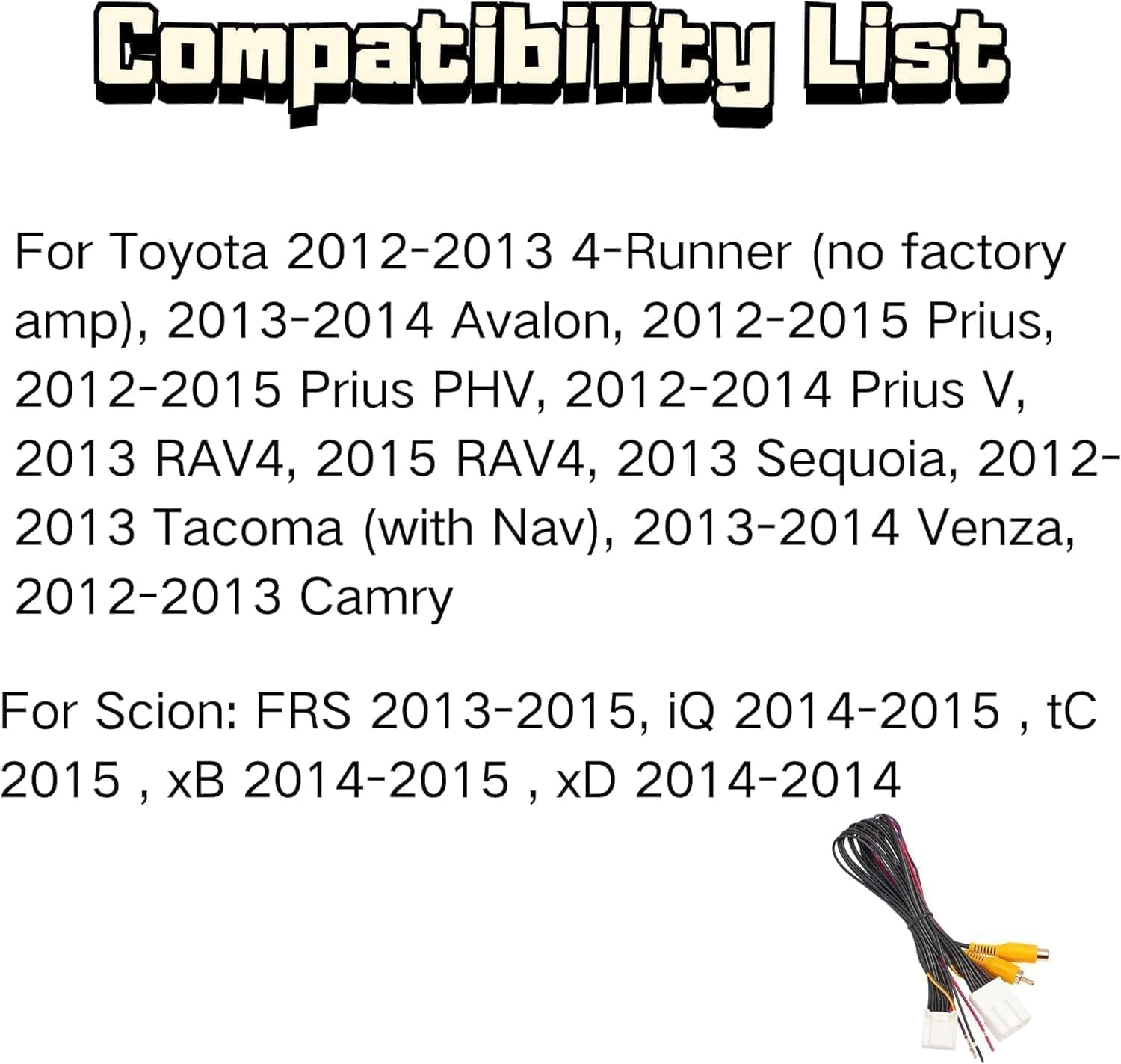 RED WOLF RED WOLF 16 Pin T-Harness for Aftermarket Radio Stereo Retain Factory OEM Reverse Camera for Select 2012-2013 Toyota Prius Camry, 2014-2015 Scion tC - View 4 of 8