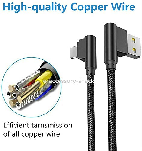 WYZE 3 Pack 6FT Right Angle Braided USB C Fast Charging Cable for Samsung Galaxy S8 S9 S10 S20 S21 Note 8 9 10 A20 A21 A50 A51 A70 A71 - View 5 of 6
