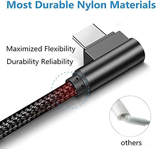 WYZE 3 Pack 6FT Right Angle Braided USB C Fast Charging Cable for Samsung Galaxy S8 S9 S10 S20 S21 Note 8 9 10 A20 A21 A50 A51 A70 A71 - View 6 of 6