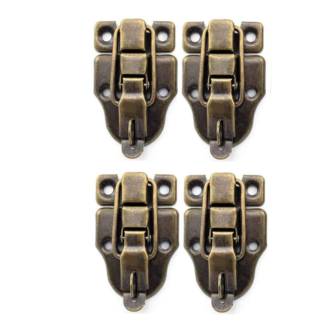 GDQLCNXB GDQLCNXB 4-Pack Retro Bronze Style Box Toggle Latch Antique Metal Duckbilled Hasp Latch Catch with Padlock Hole for Jewelry Box Cabinet Wooden Case