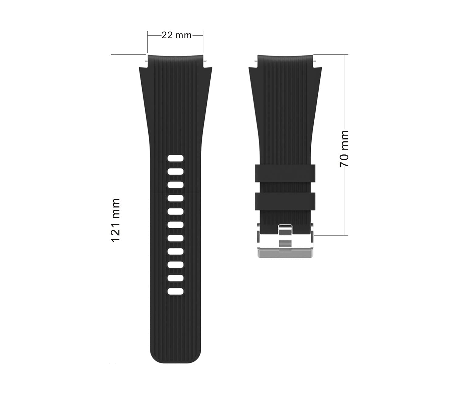RAKEMETE Silicone Sports Watch Band Compatible with Samsung Galaxy Watch 3 Band 45mm Galaxy Watch Band 46mm Gear S3 Frontier Suitable for 22mm Smart Watch for - View 2 of 5