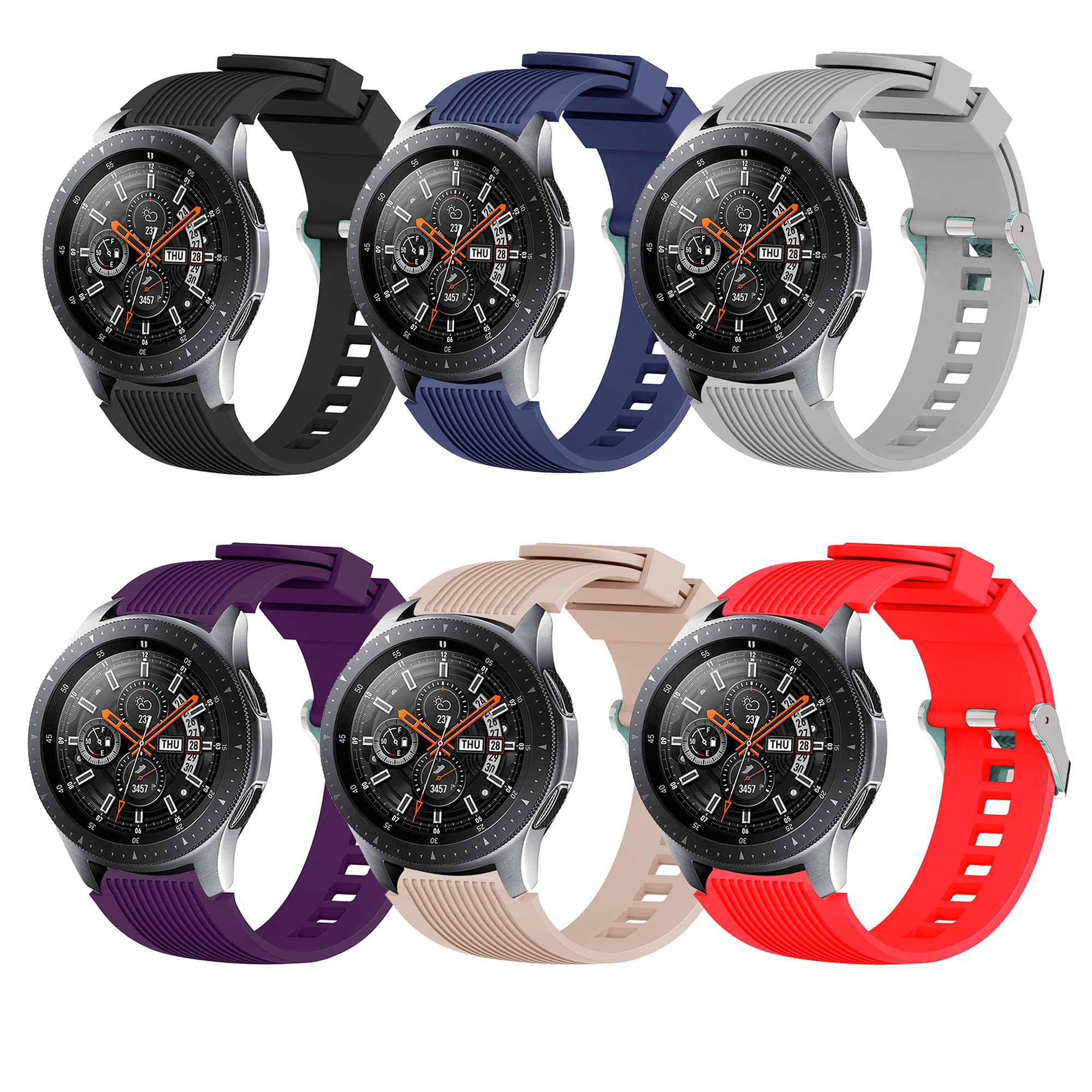 RAKEMETE Silicone Sports Watch Band Compatible with Samsung Galaxy Watch 3 Band 45mm Galaxy Watch Band 46mm Gear S3 Frontier Suitable for 22mm Smart Watch for