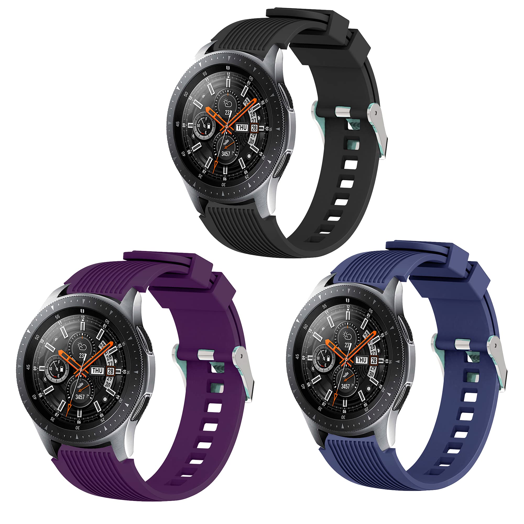 RAKEMETE Silicone Sports Watch Band Compatible with Samsung Galaxy Watch 3 Band 45mm Galaxy Watch Band 46mm Gear S3 Frontier Suitable for 22mm Smart Watch for
