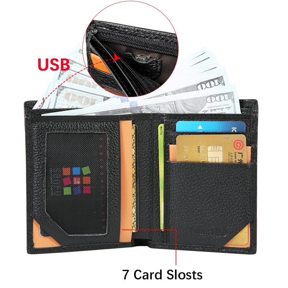 SMART LB Anti-Lost Bluetooth Wallet Tracker - Slim Leather GPS Locator for Men | Cool Credit Card Holder (Coffee) - View 4 of 7