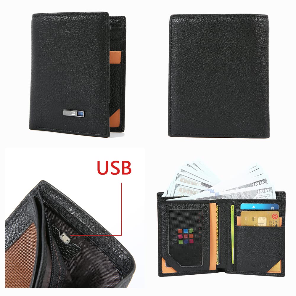 SMART LB Anti-Lost Bluetooth Wallet Tracker - Slim Leather GPS Locator for Men | Cool Credit Card Holder (Coffee) - View 6 of 7