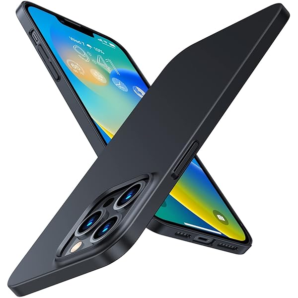 TORRAS TORRAS Slim Fit iPhone 13 Pro Case - Ultra Thin, Never Yellowing, Lightweight Matte Hard PC in Space Black