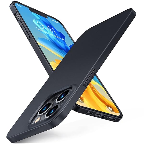 TORRAS "TORRAS Slim Fit iPhone 13 Pro Max Case - Ultra-Thin Black Hard PC Cover with Secure Grip for 6.7" iPhone 13 Pro Max"