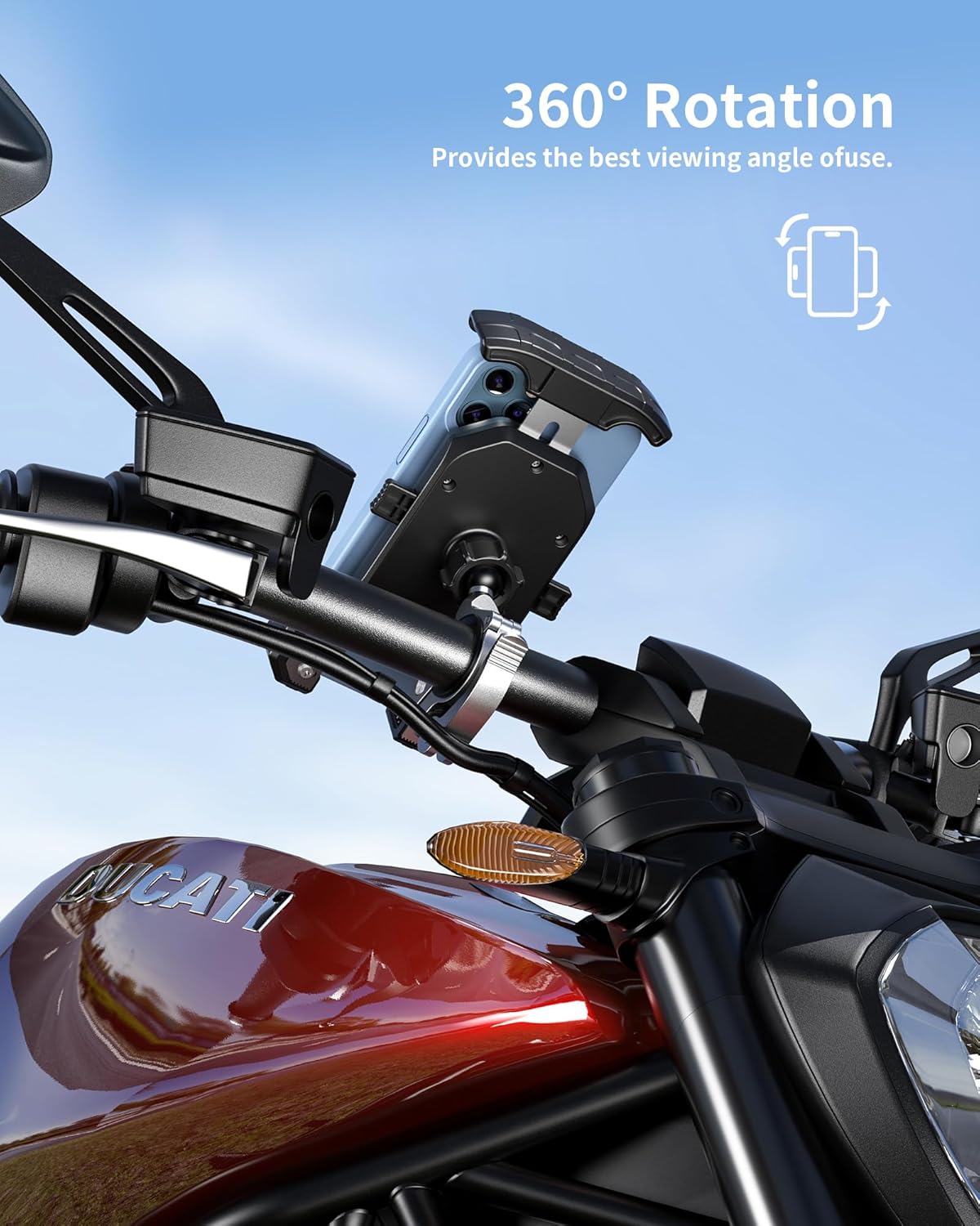Kewig "Secure Kewig Bike Phone Mount: One-Hand Operation for iPhone 16 Pro Max & 4-7" Phones - Easy Lock Motorcycle & Bicycle Holder" - View 5 of 6