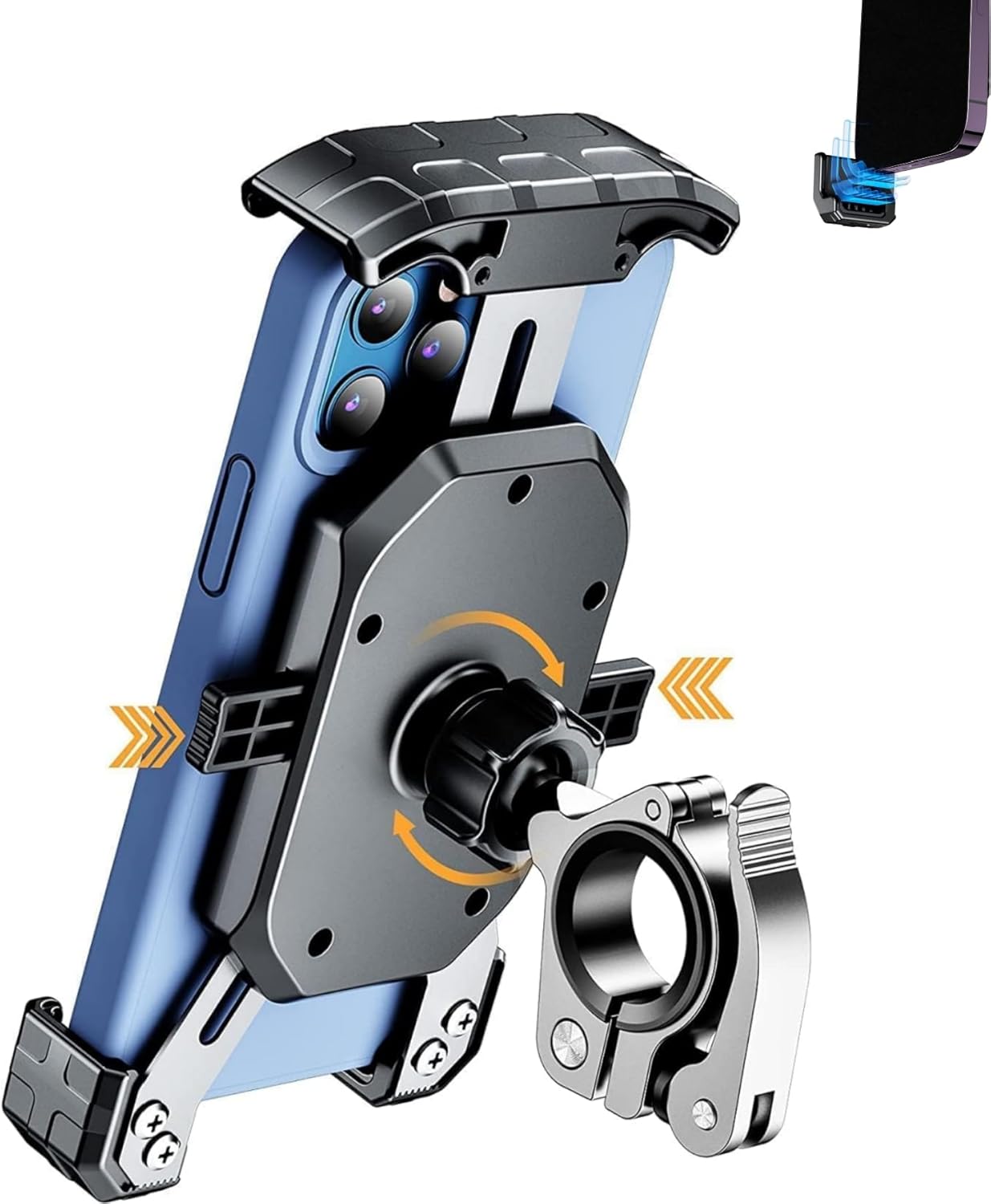 Kewig "Secure Kewig Bike Phone Mount: One-Hand Operation for iPhone 16 Pro Max & 4-7" Phones - Easy Lock Motorcycle & Bicycle Holder"