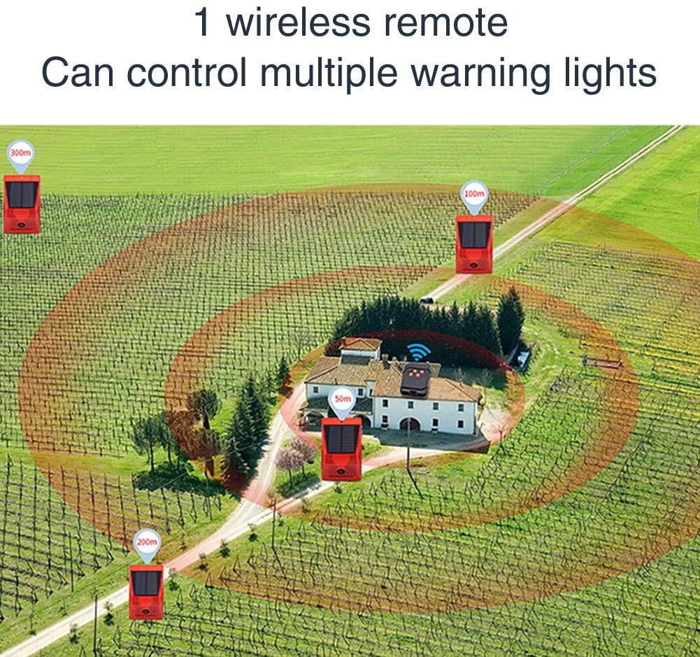 ChunHee ChunHee Solar Motion Sensor Alarm Outdoor Motion Detector 129db Loud Sound Security Siren IP65 Waterproof Protected for Garden,Farm,Yard,Chicken - View 8 of 9