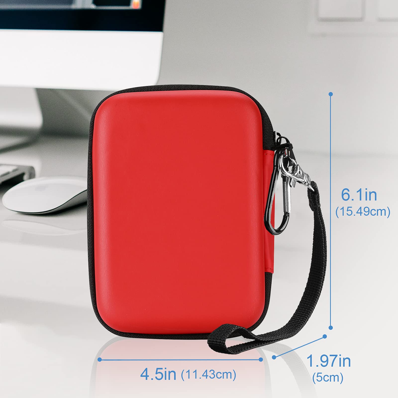 ProCase ProCase Portable Hard Drive Case for 25 Inch WD My Passport Seagate Backup Plus Canvio Basics 1TB 2TB 3TB 4TB Red Carrying Case - View 6 of 7