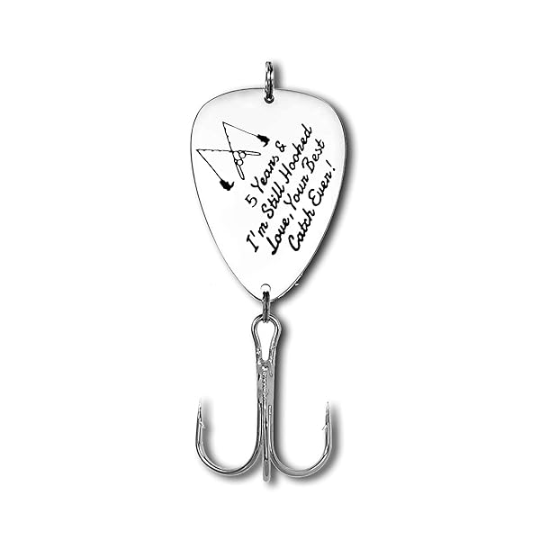 Dabihu 5 Years Anniversary Fishing Lure Gift for Him Her Perfect for Men Husband Boyfriend 5th Couple Anniversary Wedding Valentine's Day Birthday - View 2 of 8