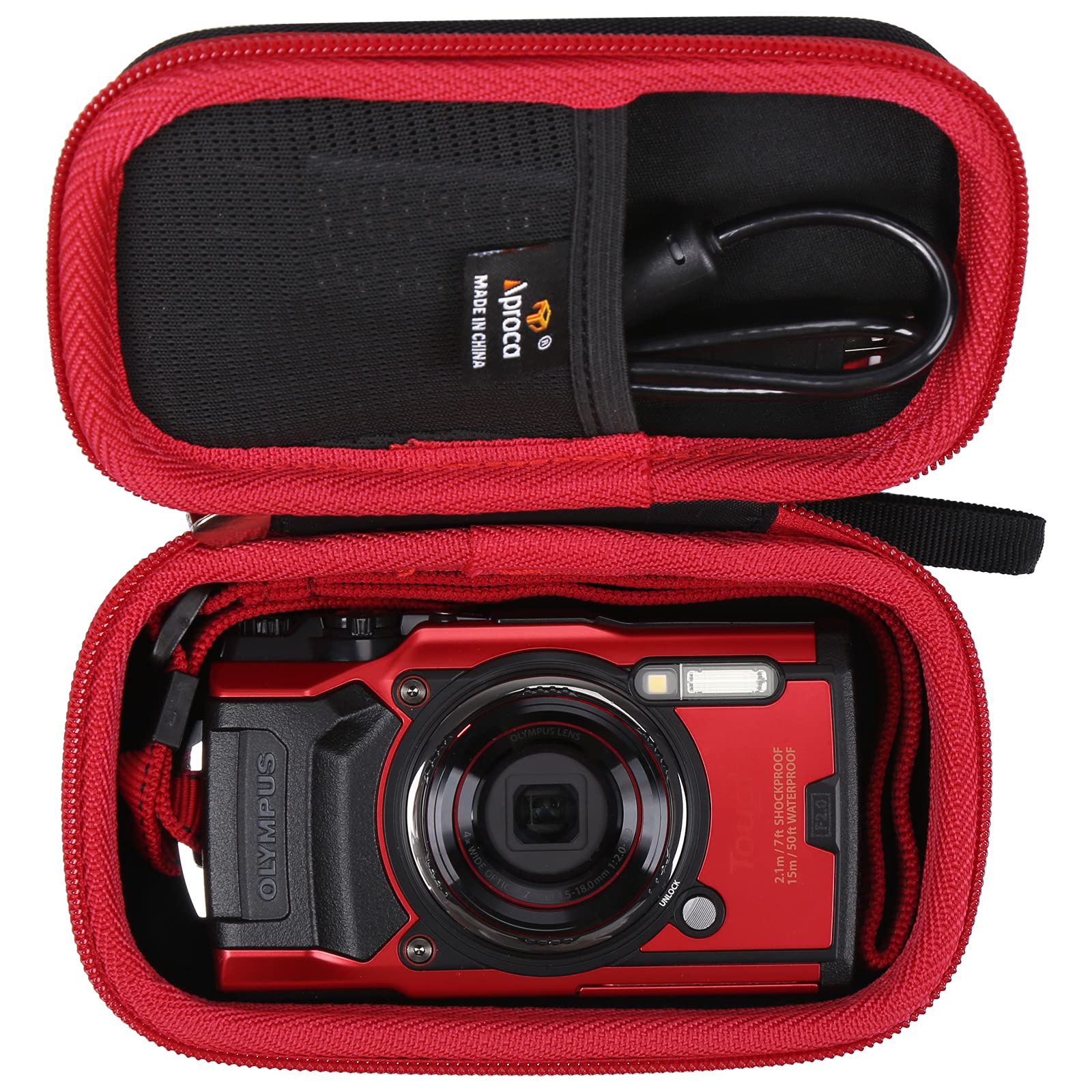 Aproca Portable Hard Storage Case for OM SYSTEM Tough TG-7 OLYMPUS Tough TG-6 Digital Camera and Accessories