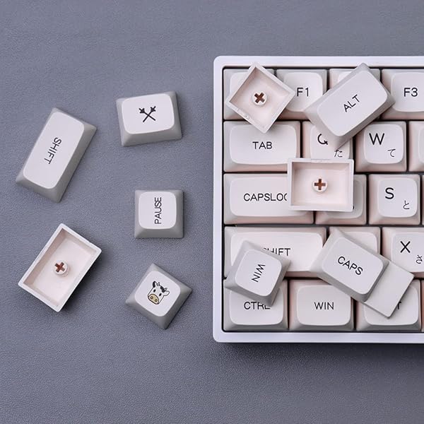 Sumgsn PBT Dye-Sub Honey Milk Keycaps Set 138 Keys XDA Profile for Mechanical Keyboards Cherry MX Switches - View 7 of 10