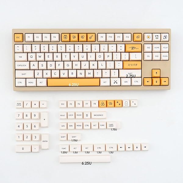 Sumgsn Honey Milk Keycaps 138 Keys PBT Dye-Sub XDA Profile Set for Cherry MX Switches Mechanical Keyboards - View 4 of 9