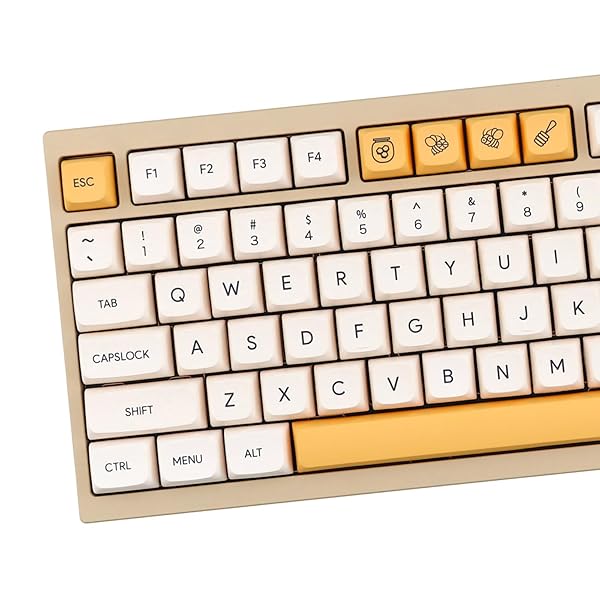 Honey Milk Keycaps 138 Keys PBT Dye-Sub XDA Profile Set for Cherry MX Switches Mechanical Keyboards