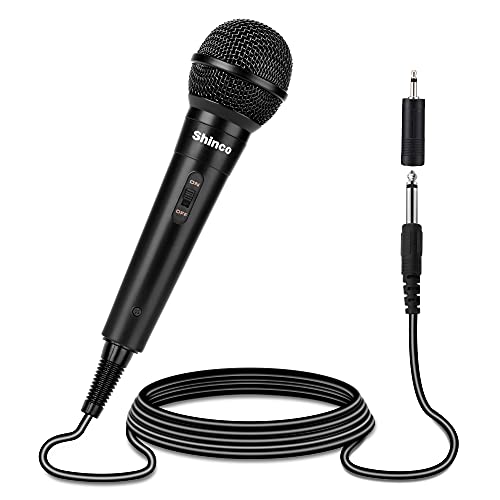 Shinco Shinco Handheld Dynamic Cardioid Microphone with 13ft Cable and ON Off Switch for Speakers Karaoke and Mixers