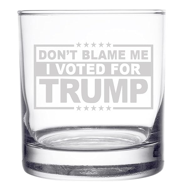 DU VINO Funny Whiskey Glass I Voted for Trump 11oz Gift for Dad Mom GOP Conservative Political Collector USA Made - View 3 of 8