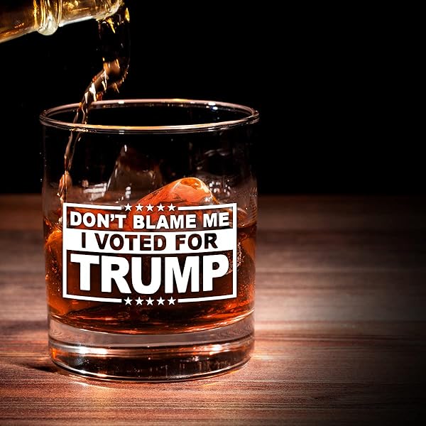 DU VINO Funny Whiskey Glass I Voted for Trump 11oz Gift for Dad Mom GOP Conservative Political Collector USA Made - View 5 of 8