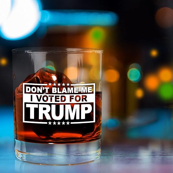 DU VINO Funny Whiskey Glass I Voted for Trump 11oz Gift for Dad Mom GOP Conservative Political Collector USA Made - View 6 of 8