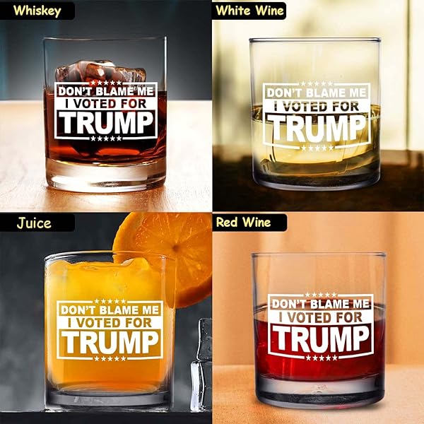 DU VINO Funny Whiskey Glass I Voted for Trump 11oz Gift for Dad Mom GOP Conservative Political Collector USA Made - View 8 of 8