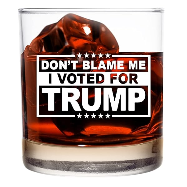 DU VINO Funny Whiskey Glass I Voted for Trump 11oz Gift for Dad Mom GOP Conservative Political Collector USA Made - View 2 of 8