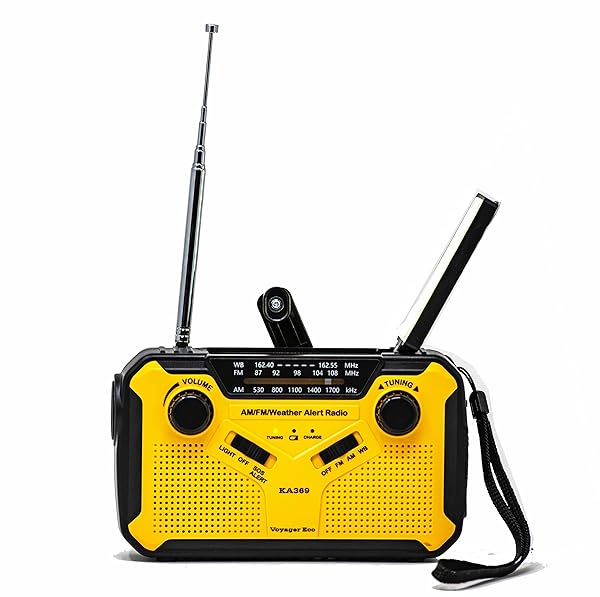 Kaito Buy Kaito Voyager ECO KA369 Emergency Radio: Solar, Crank, NOAA Alert, LED Flashlight & USB Charger - Perfect for Outdoor Safety! - View 3 of 8