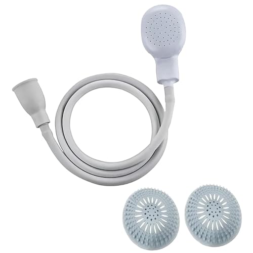 CaoXiong 2m Sink Hose Faucet Sprayer: Handheld Shower Head for Baby, Pets, & Washing Vegetables - Includes 2 Hair Catcher Strainers