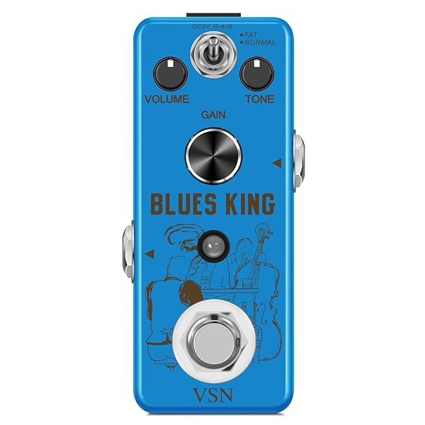 VSN VSN Overdrive Guitar Pedal: Classic Blues Driver with True Bypass & 2 Modes for Warm/Hot Sound