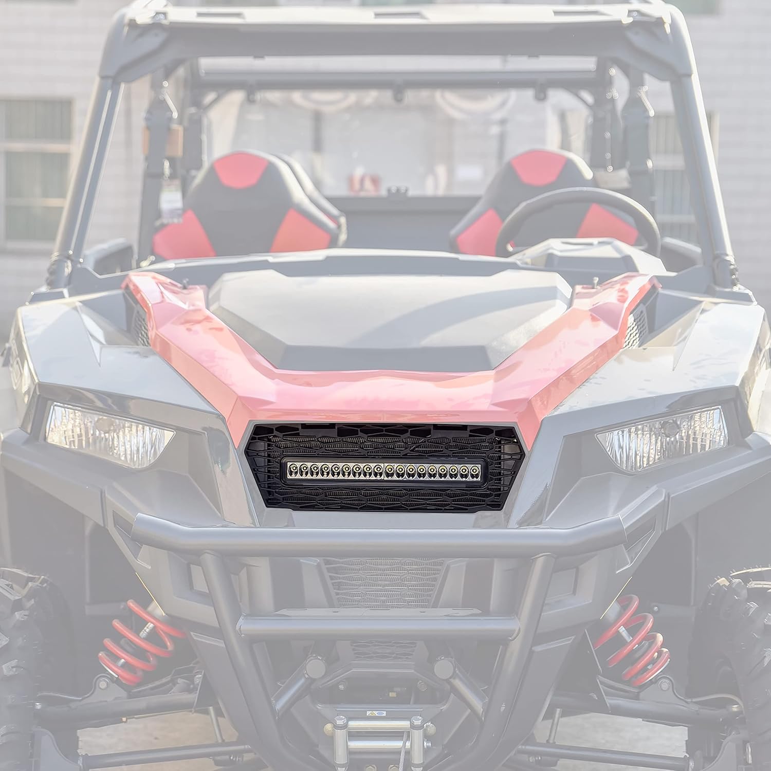 SAUTVS SAUTVS Mesh Grille with LED Spotlight for Polaris General 1000 XP 1000 4 2016-2025 Accessories, Front Mesh Grill with LED Light Bar - View 2 of 7