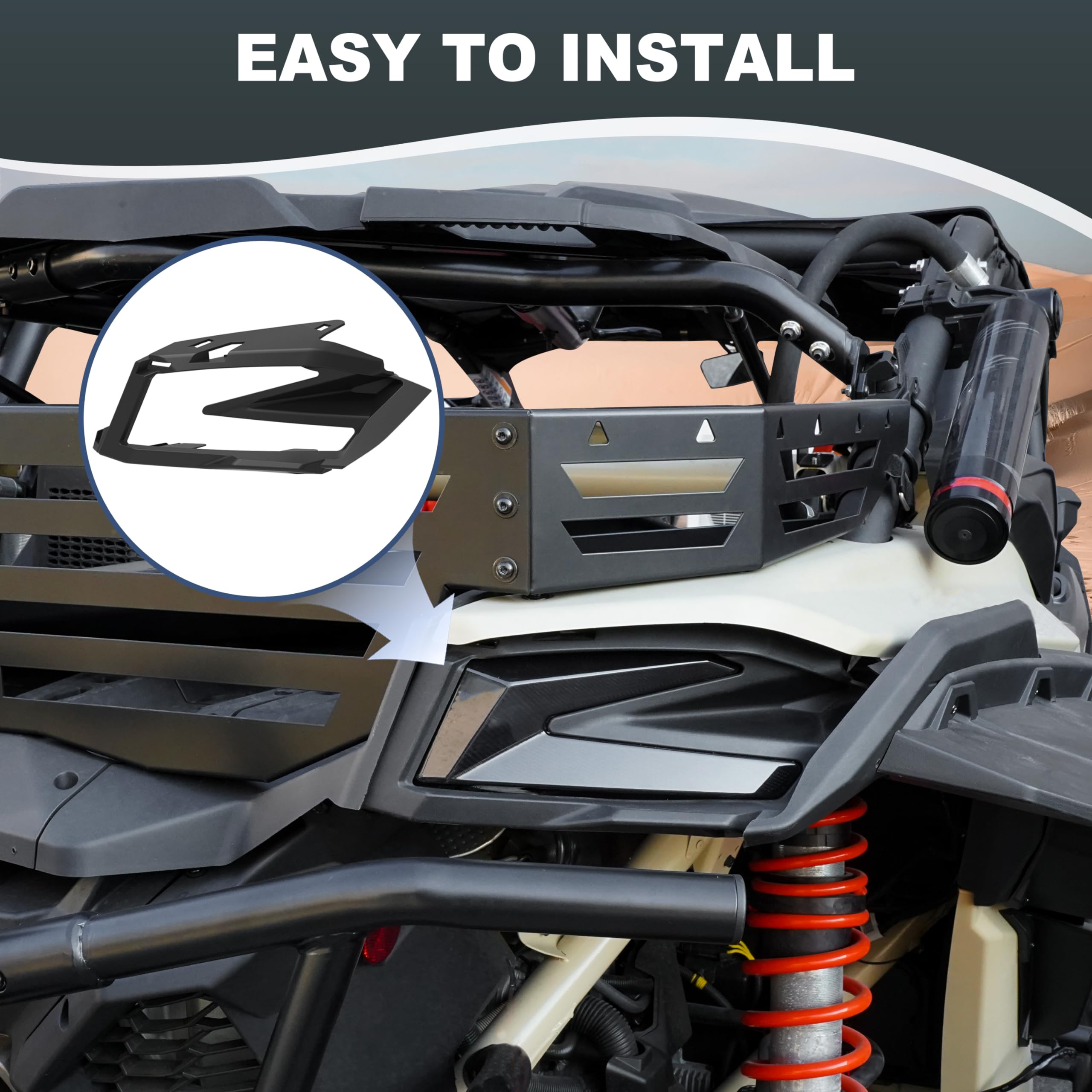 SAUTVS SAUTVS Right Passenger Side Tail light Cover, Rear Brake Stop Light TailLight Cover Bezel Panel for Can-Am Maverick X3 XDS XRS Max Turbo R 2017-2025 - View 4 of 8