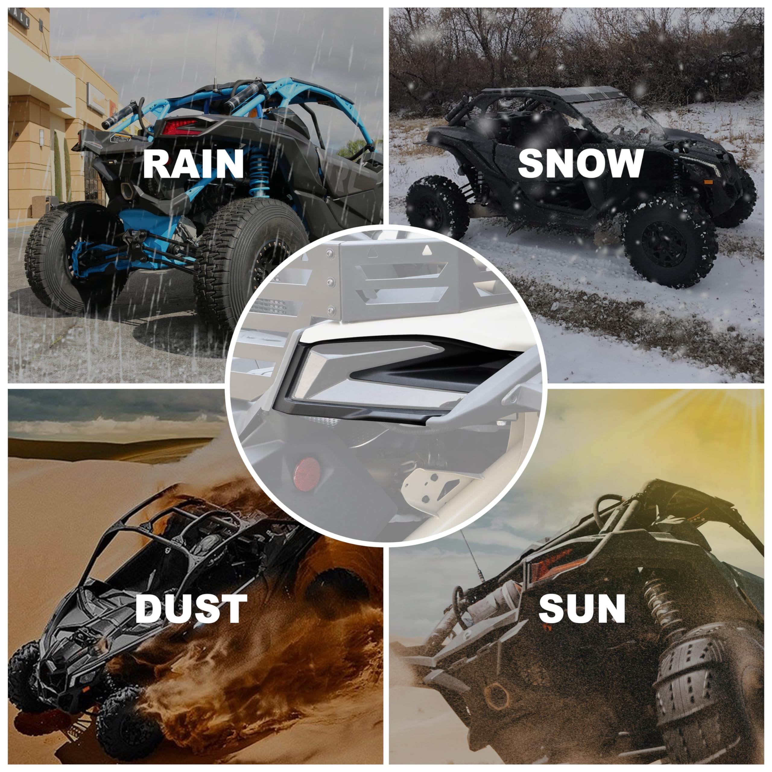 SAUTVS SAUTVS Right Passenger Side Tail light Cover, Rear Brake Stop Light TailLight Cover Bezel Panel for Can-Am Maverick X3 XDS XRS Max Turbo R 2017-2025 - View 8 of 8