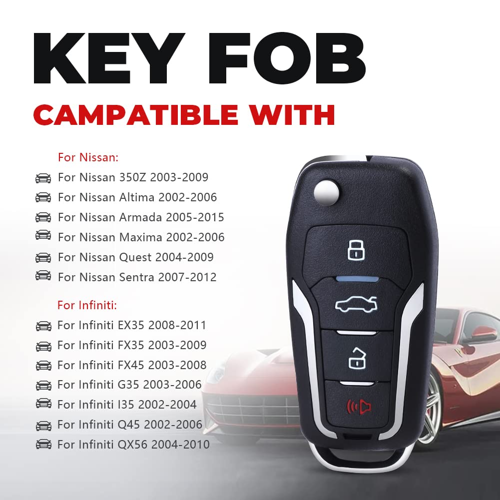 Keymall Keymall Key Fob Keyless Entry Remote Control for Nissan and Infiniti Models FCC ID KBRASTU15 CWTWB1U758 CWTWB1U821 - View 3 of 6