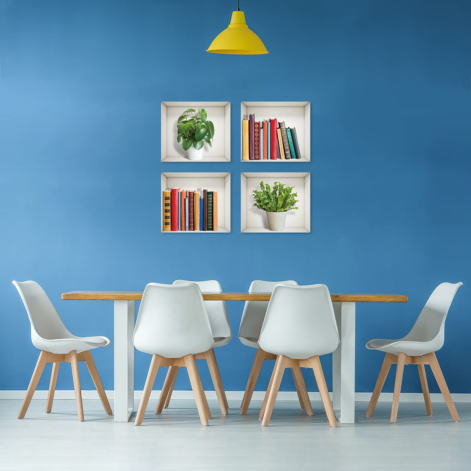 Outus Outus 3D Plants Wall Decals, Removable Wall Stickers, 4 Sheets,Green, Plants, Retro, Vinyl, Wall Decor for Office, Home, Living Room, Bedroom(Set of - View 7 of 7