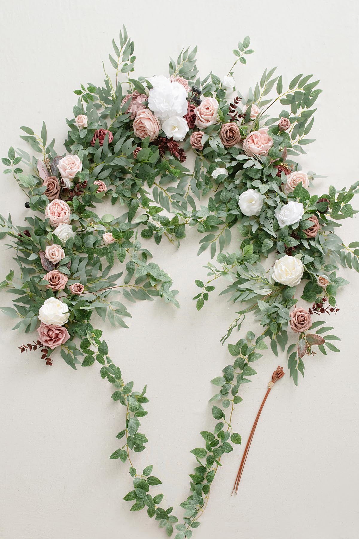 Ling's moment Ling's Moment 6.5FT Backdrop Floral Garland, Spring Artificial Wedding Arch Flowers Pink Decor, Blush Ceremony Reception Hanging Dusty Rose Arbor - View 7 of 7