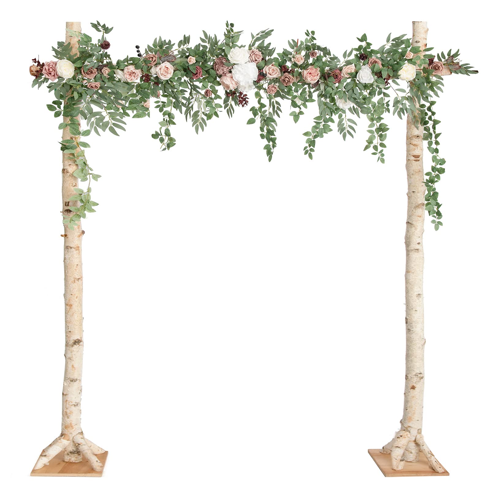 Ling's Moment 6.5FT Backdrop Floral Garland, Spring Artificial Wedding Arch Flowers Pink Decor, Blush Ceremony Reception Hanging Dusty Rose Arbor