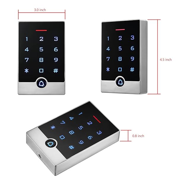 toncont Security Door Access Control Keypad with ID Fobs Waterproof Zinc Alloy for Garage and Entry Gates - View 4 of 10