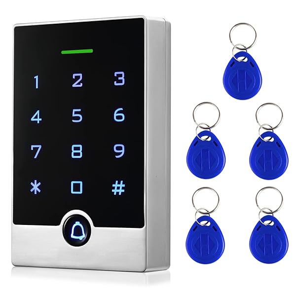 toncont Security Door Access Control Keypad with ID Fobs Waterproof Zinc Alloy for Garage and Entry Gates