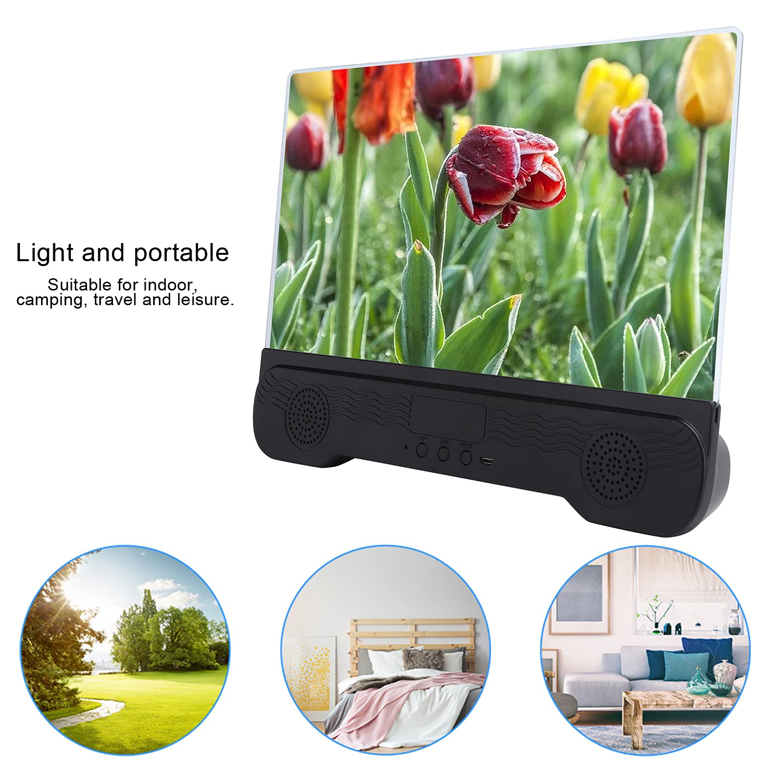 EBTOOLS 14 Inch Phone Screen Magnifier, HD Mobile Phone Screen Amplifier with Bluetooth Speaker, Desktop Portable Phone Enlarger - View 3 of 9