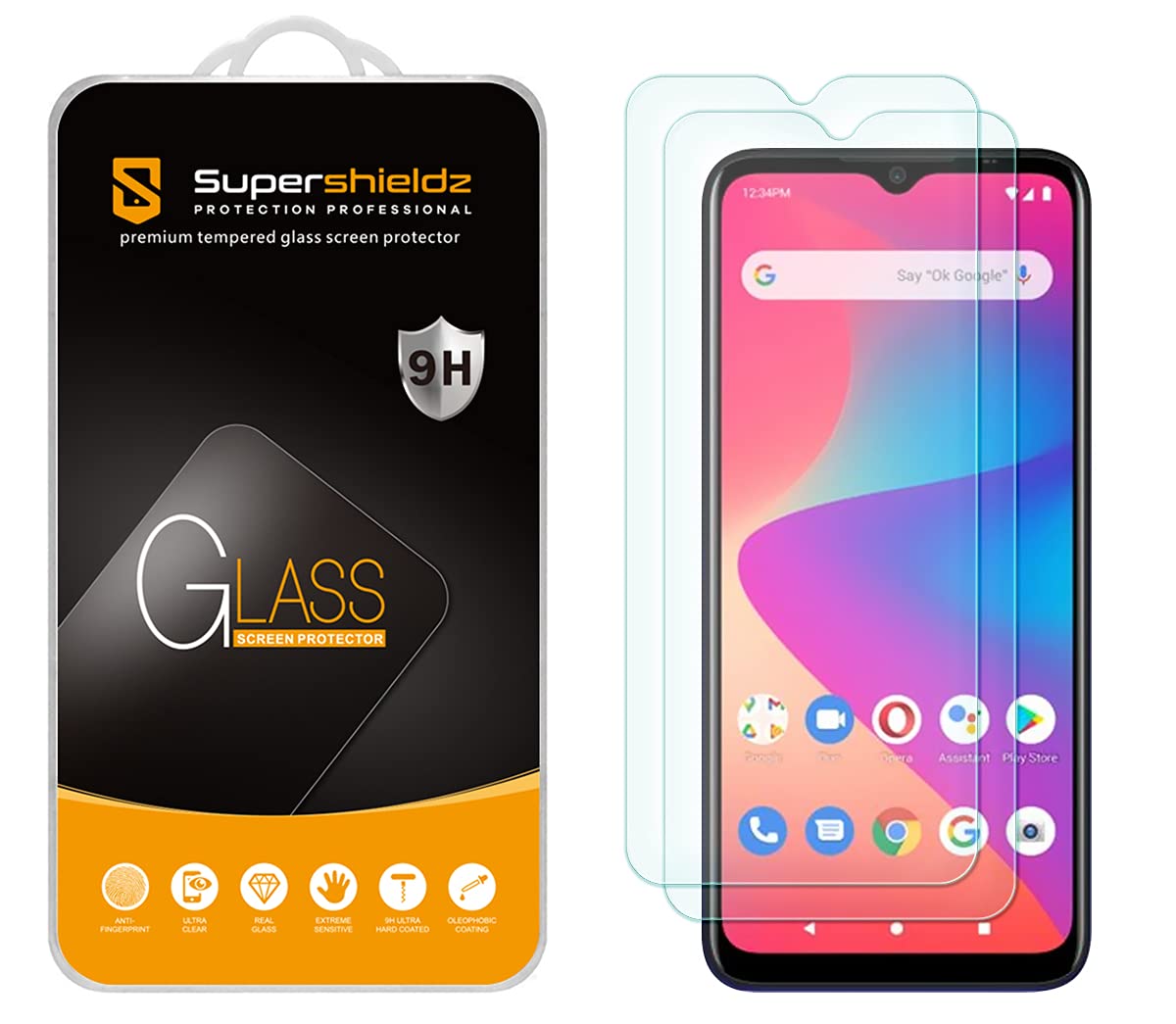 Supershieldz (2 Pack) Designed for BLU V81 Tempered Glass Screen Protector, Anti Scratch, Bubble Free