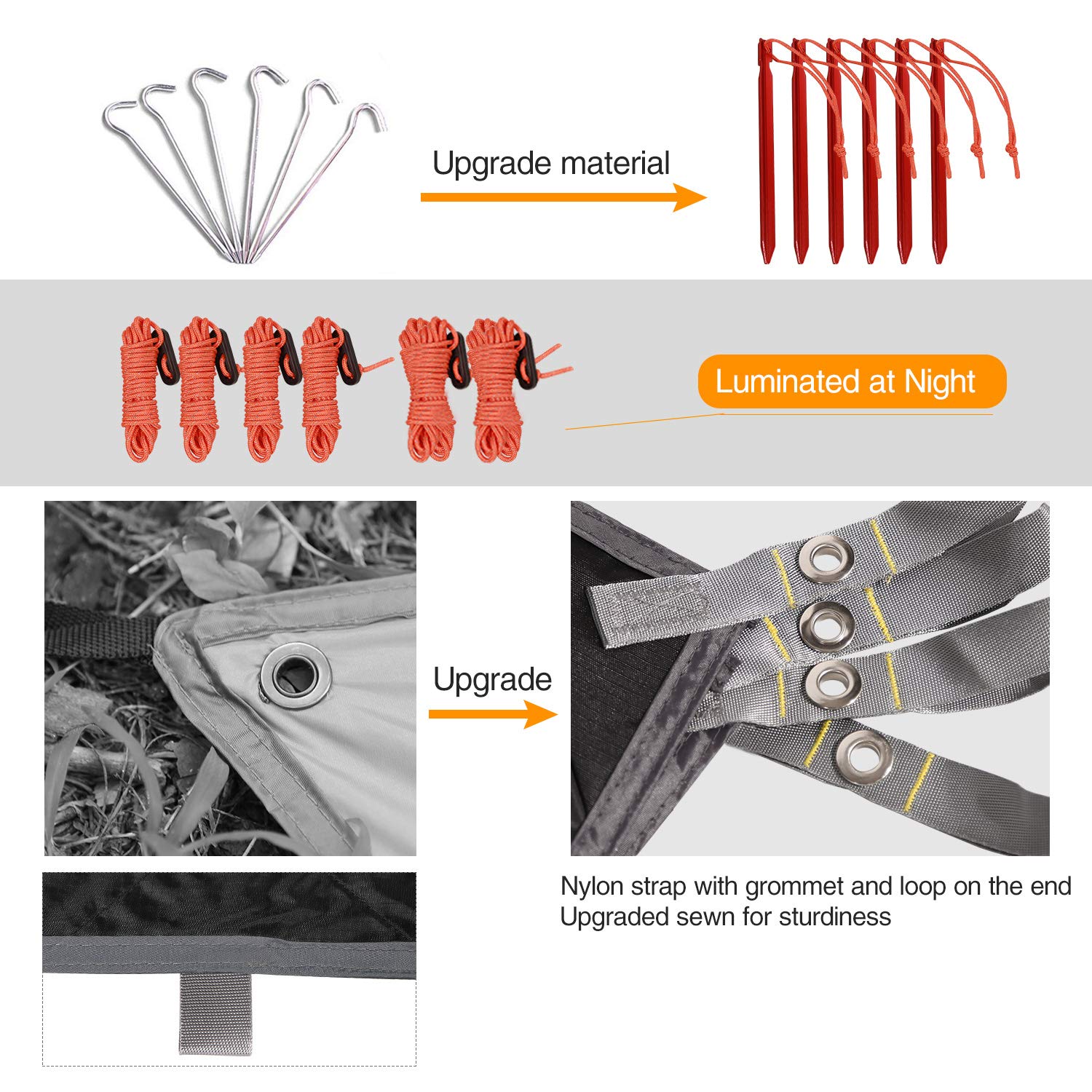 REDCAMP REDCAMP Waterproof Camping Tarp, 4 in 1 Multifunctional Tent Footprint for Camping, Hiking, Backpacking, Lightweight and Compact (150" X138") - View 5 of 7