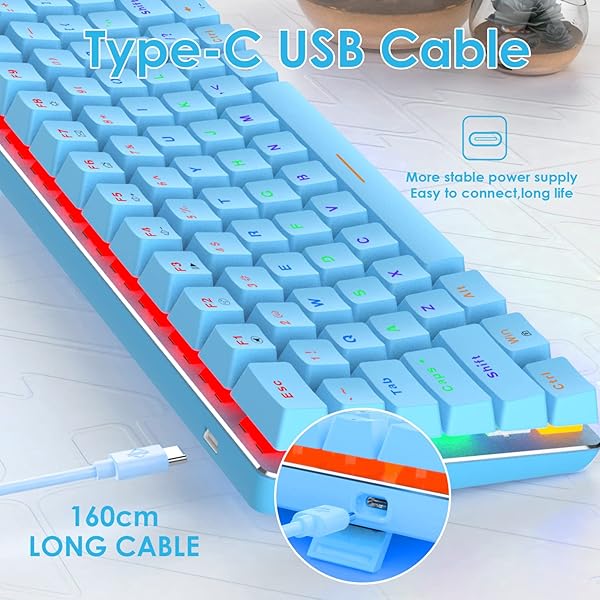 LexonElec LexonElec Wired Gaming Mechanical Keyboard with Blue Switch & Rainbow LED Backlit - Perfect for Gamers! - View 4 of 9