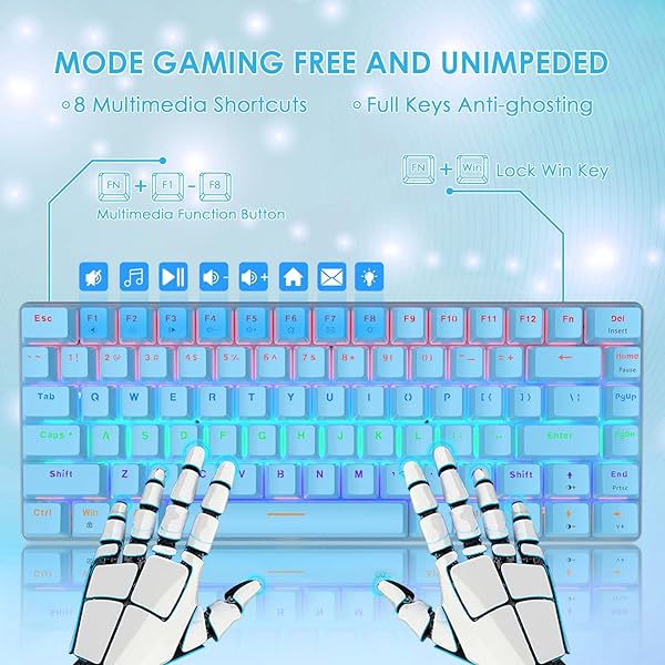 LexonElec LexonElec Wired Gaming Mechanical Keyboard with Blue Switch & Rainbow LED Backlit - Perfect for Gamers! - View 5 of 9