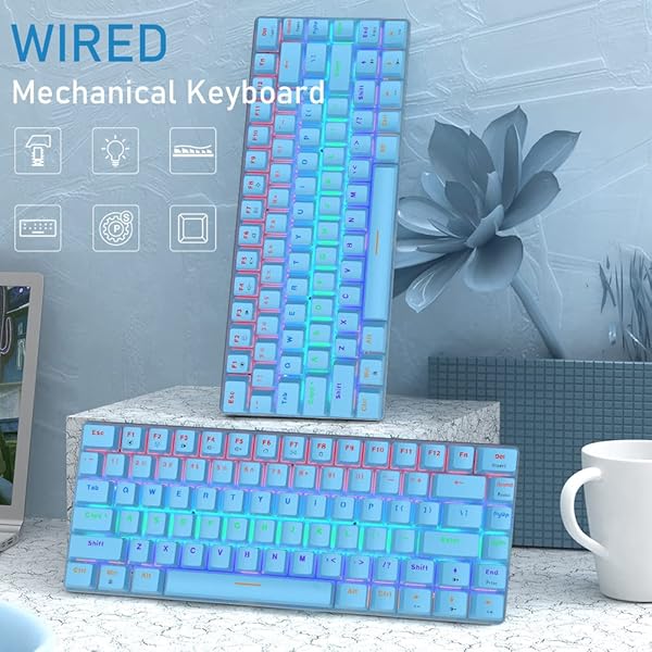 LexonElec LexonElec Wired Gaming Mechanical Keyboard with Blue Switch & Rainbow LED Backlit - Perfect for Gamers! - View 7 of 9