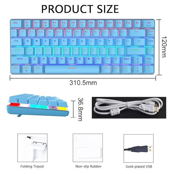 LexonElec LexonElec Wired Gaming Mechanical Keyboard with Blue Switch & Rainbow LED Backlit - Perfect for Gamers! - View 9 of 9