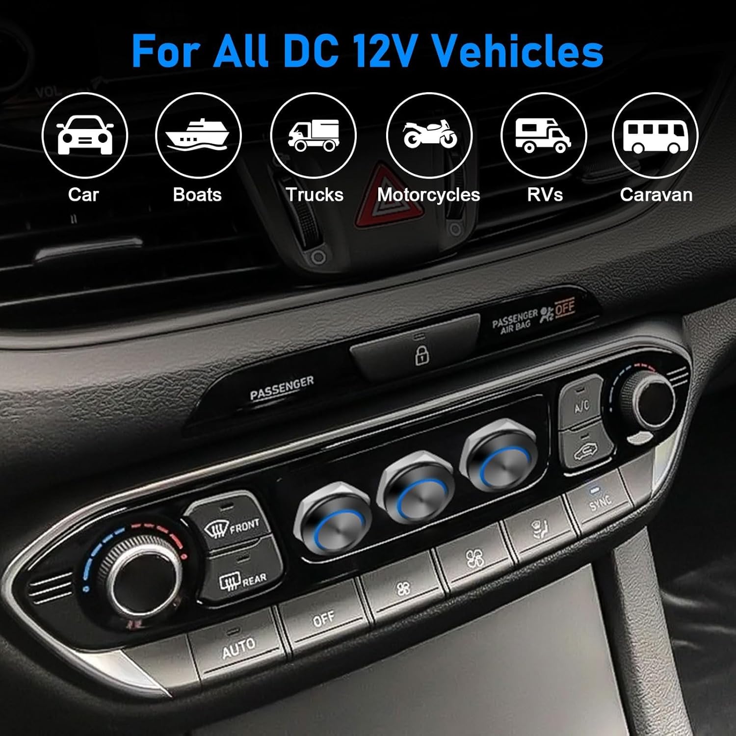 Linkstyle Linkstyle 5Pcs 12mm Latching Push Button Switch, Waterproof SPDT ON Off Self-Locking Switch Metal with Pre-Wired and LED for Boat Car - View 7 of 7