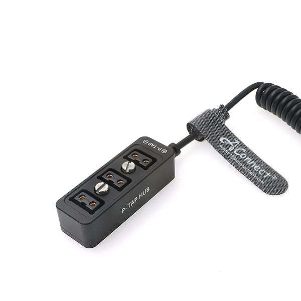 AConnect Cable Splitter Steadicam BMPCC Dtap Male to 3 Port D Tap Female Hub Adapter Coiled Cable for ARRI RED Cameras TILTA IDX Battery - View 3 of 9