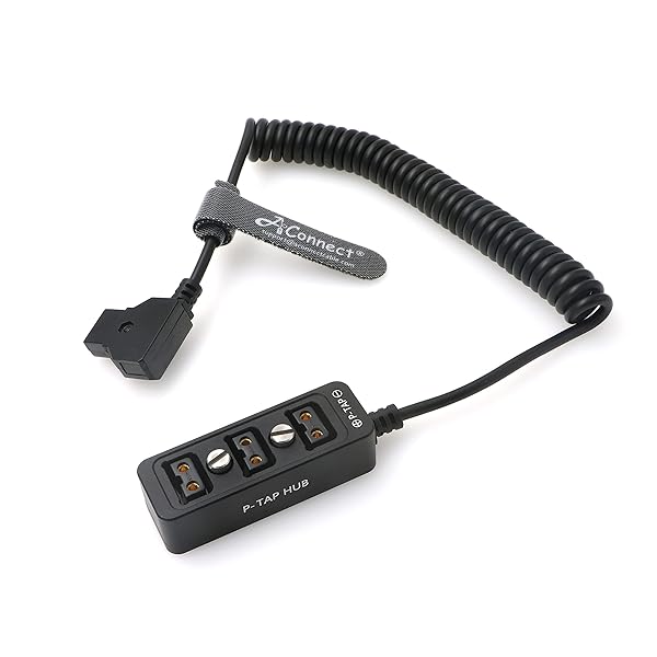 AConnect Cable Splitter Steadicam BMPCC Dtap Male to 3 Port D Tap Female Hub Adapter Coiled Cable for ARRI RED Cameras TILTA IDX Battery